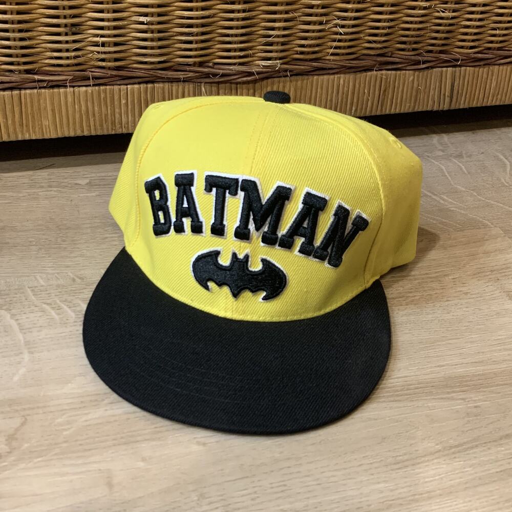Batman Six Flags DC Comics Snapback Hat Cap Yellow Black Justice League Baseball
